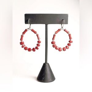 AAA-grade vintage red coral earrings